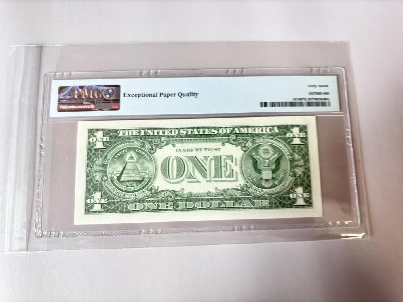【Blue Auction】世界纸币精拍第803期——18级TOP拍卖/信誉/品质/专业/高效💫 美国 1957美金 1美金 银币券  PMG67EPQ 高分