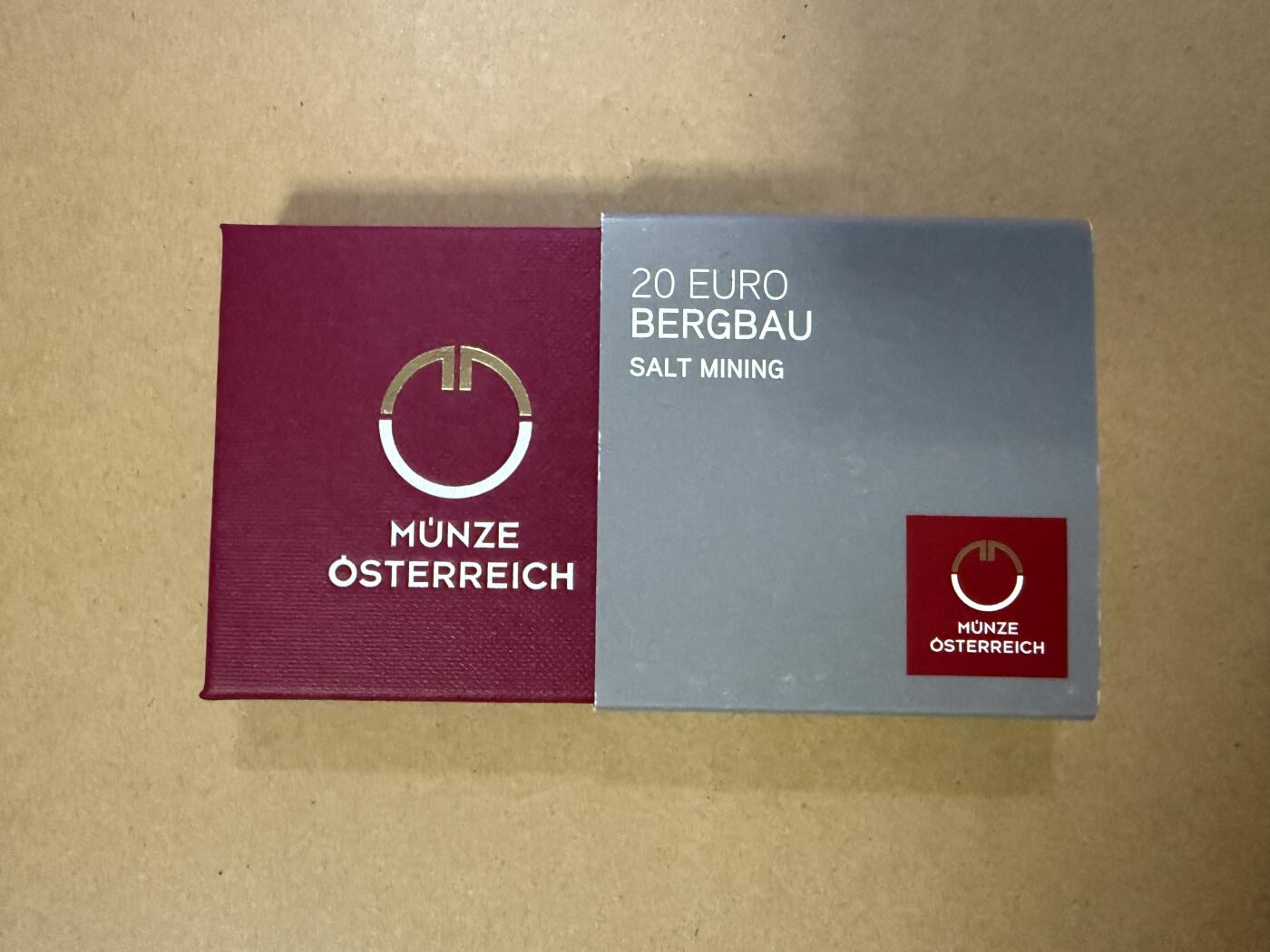 《愛美收藏》第239期-4.5周日外币黄金场  2024年奥地利哈尔施塔特盐业开采20欧纪念银币 NGC 70 带原盒证书 稀少首批蓝标满分