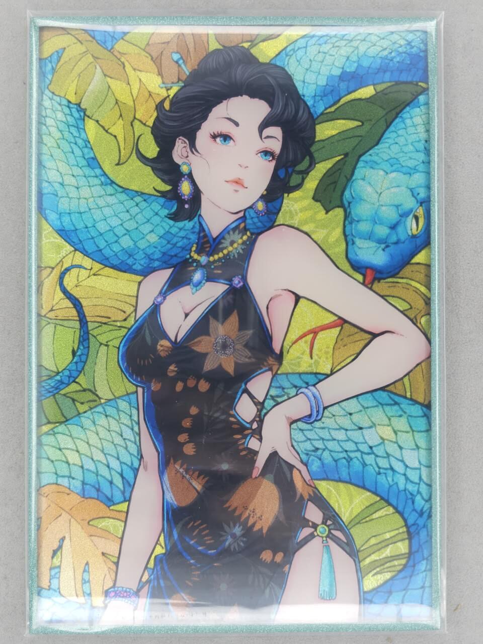 龙虎卡牌-八一场（满200元包邮，无佣金，每周六结拍，欢迎送拍） 【双亲签】A5色纸 小花瓣 祖师爷 - 乙巳蛇年