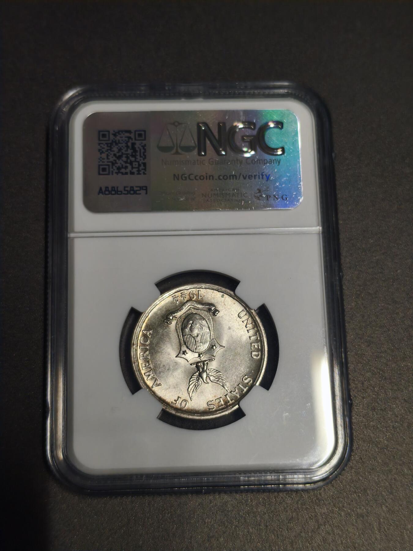 机制币银元拍场 臻品多多 NGC MS64 菲律宾打铁女神50美分银币 转光十足 高分难得