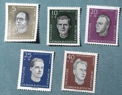 盛世勋华——号角文化勋章邮票专场拍卖第312期 - 东德邮政1959年发行 5全新票 殉难的反法西斯英雄