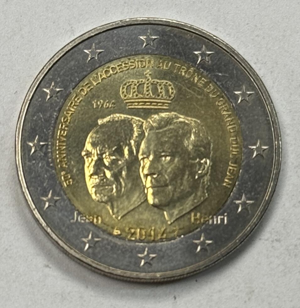 S&S Numismatic世界钱币-拍卖 第125期  卢森堡2014年 大公让登上宝座50周年 2欧元双色纪念币