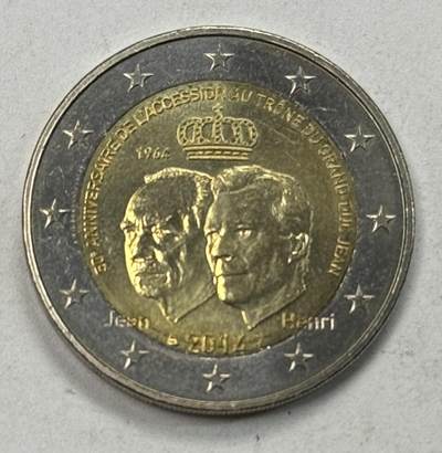 S&S Numismatic世界钱币-拍卖 第125期  - 卢森堡2014年 大公让登上宝座50周年 2欧元双色纪念币