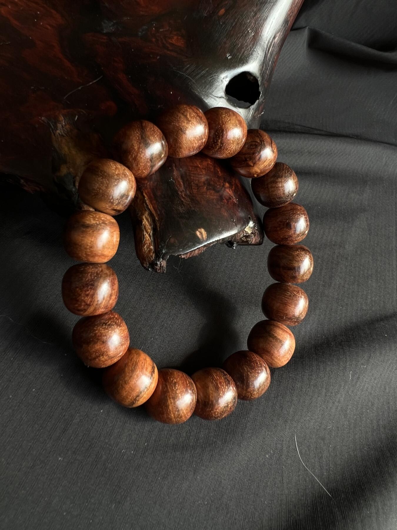 零元拍：海南黄花梨老型珠手串：12/13MM