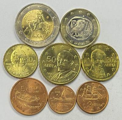 S&S Numismatic世界钱币-拍卖 第125期  - 希腊2002年 发行首年 8枚欧元套币