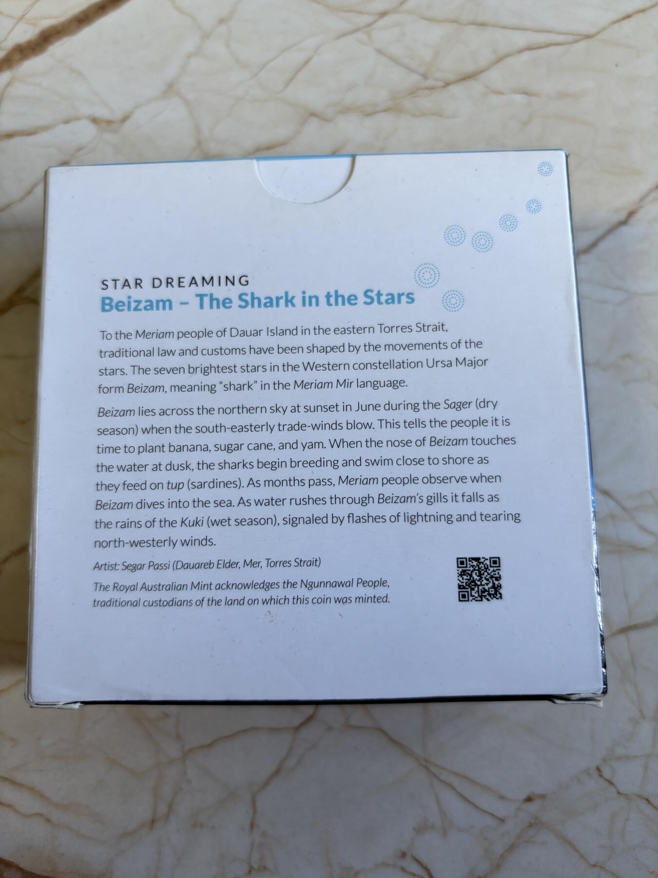 第196期拍卖 澳大利亚2021年梦幻星空鲨鱼座半盎司彩色银币，999银，发行量5000枚，有白斑