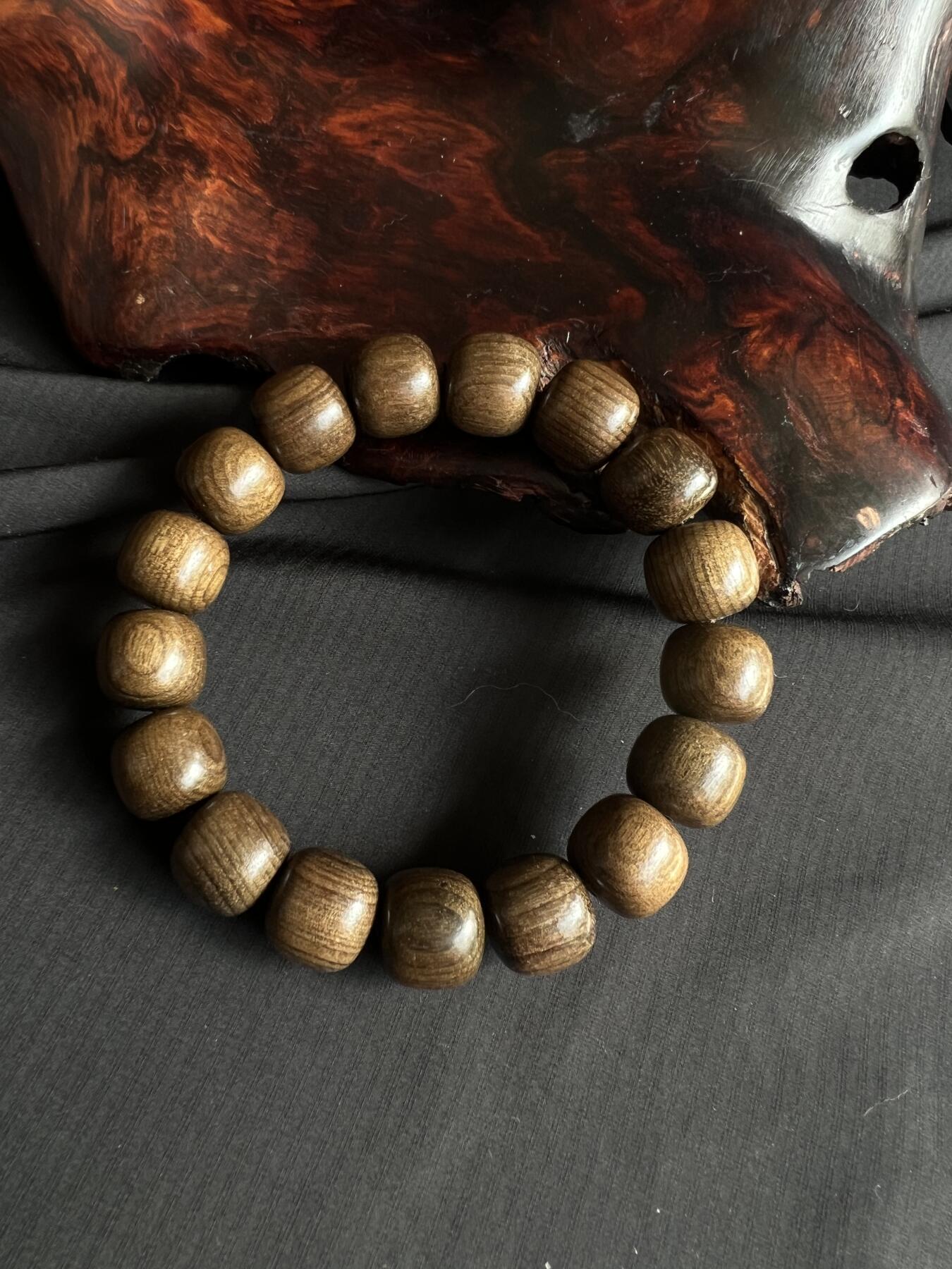 零元拍：金丝楠苹果珠手串，12/13MM 金丝满满，满荧光，满手留香