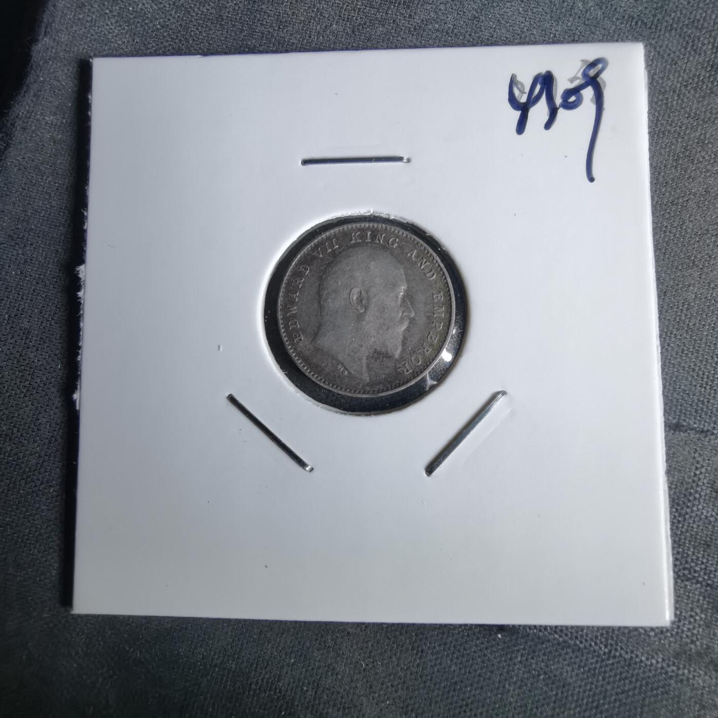 沼泽如烟--第1043场 英属印度1904年爱德华七世2安娜银币