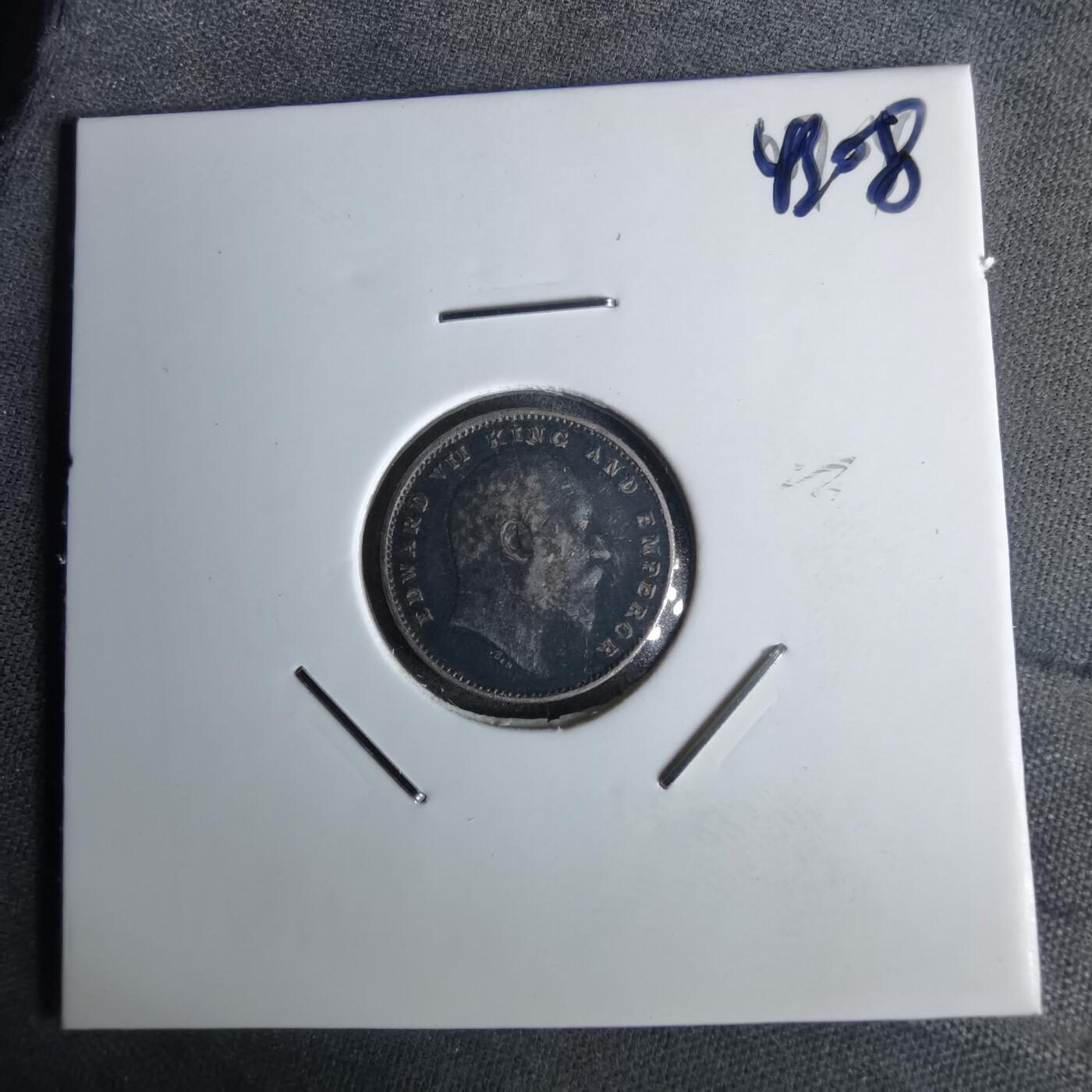 沼泽如烟--第1043场 英属印度1910年爱德华七世2安娜银币