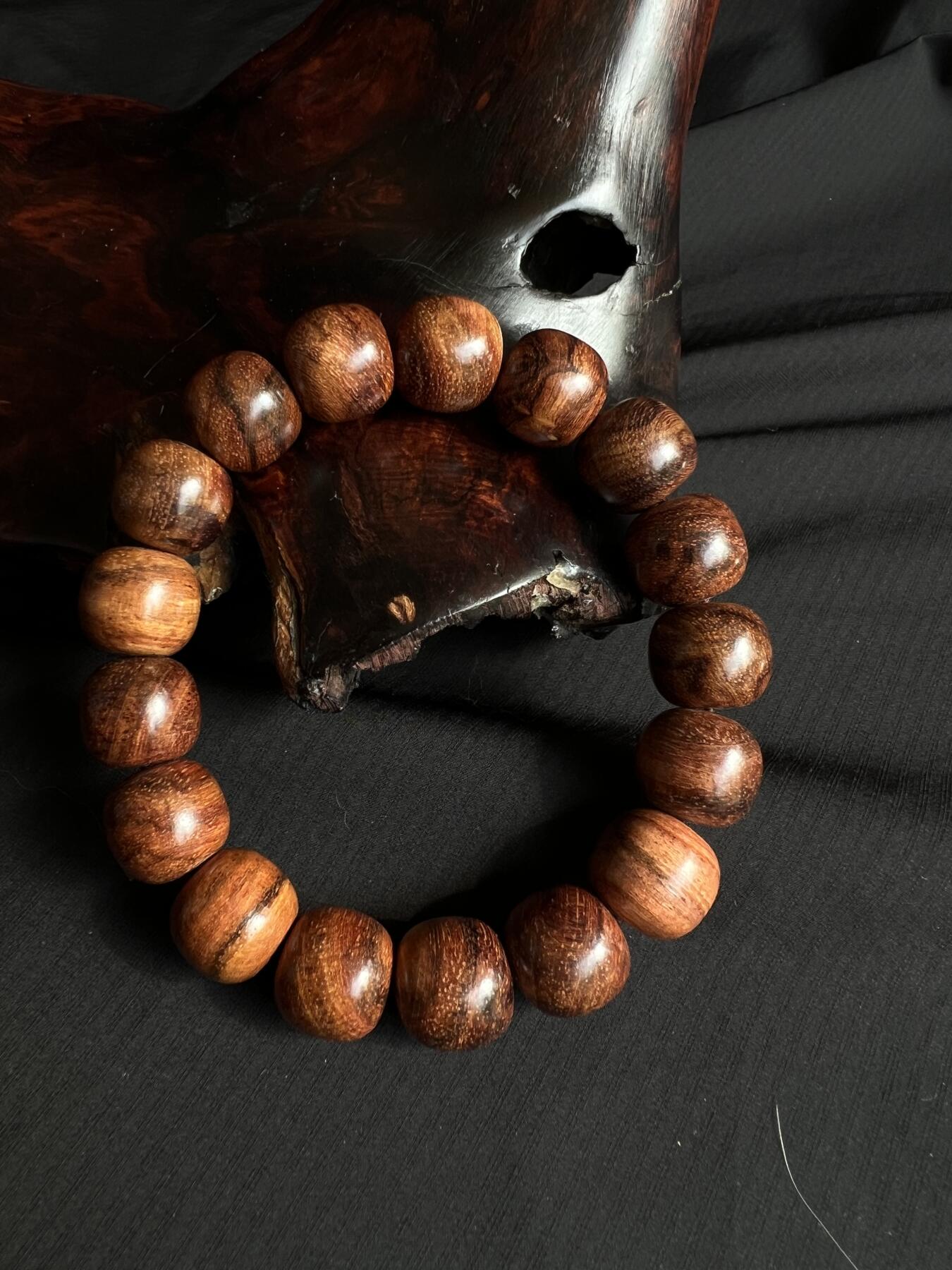 零元拍：海南黄花梨老型珠手串：12/13MM