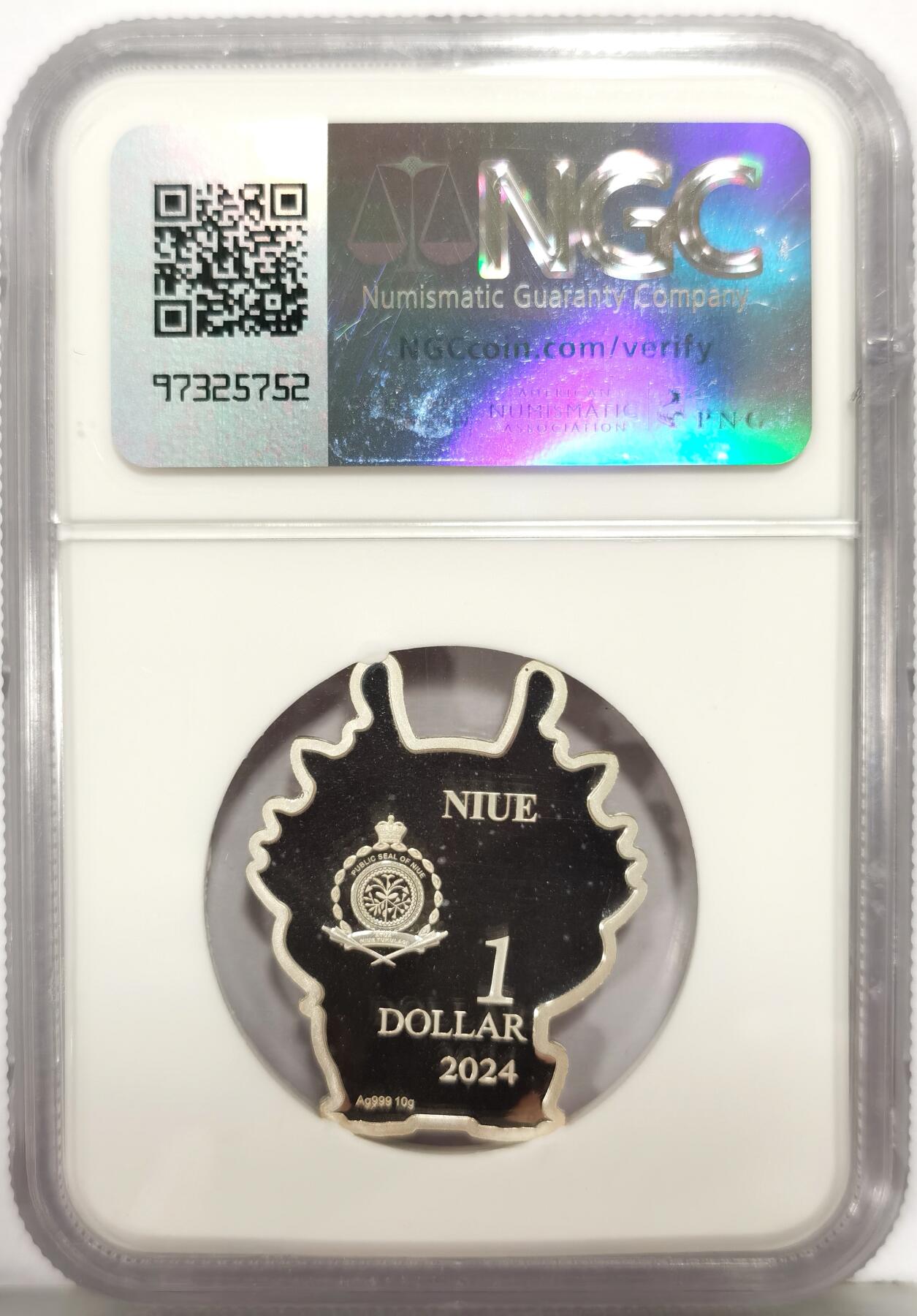 博洋堂世界钱币拍卖第167期（全场包邮） NGC PF69UC 纽埃2024年1元彩色异形精制银币 农历-龙年 10克999银 发行量：999 首期发行 获得更高评分的数目：3枚 盒证全