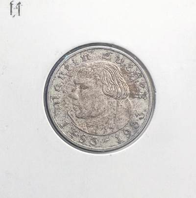 1933 年纳粹德国 5 马克银币 马丁・路德 宗教改革 第三帝国 90% 银 - 1933 年纳粹德国 5 马克银币 马丁・路德 宗教改革 第三帝国 90% 银