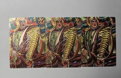 龙虎卡牌-八一场（满200元包邮，无佣金，每周六结拍，欢迎送拍） - 粗闪3张 昆仑万象 权迎东手绘复刻第二弹 - 花荣 三宫