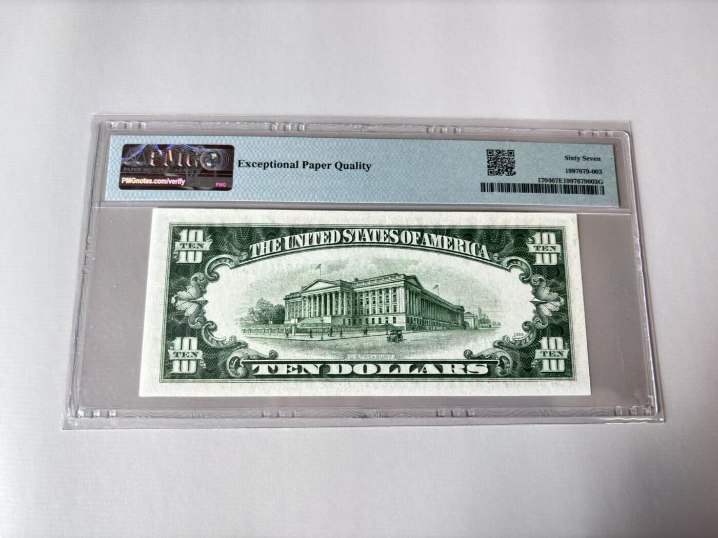 【Blue Auction】世界纸币精拍第803期——18级TOP拍卖/信誉/品质/专业/高效💫 美国 1934C 5美金 银币券 PMG67EPQ 高分