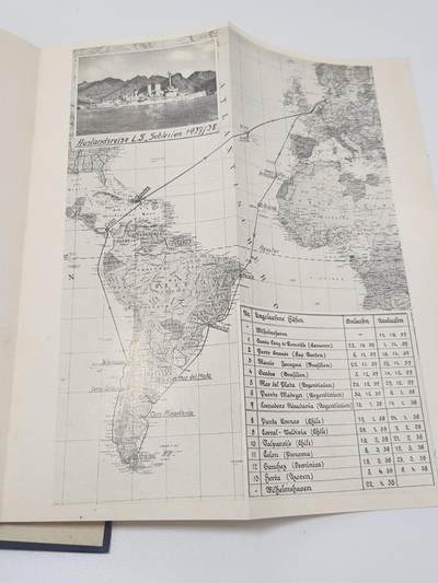 南水社第5次拍卖  稀有 1938年德国海军「西里西亚号」战列舰南美巡航纪念册 时任舰长弗里德里希·弗莱舍上校（后晋升海军上将，海军使团团长 威廉港造船厂厂长）亲笔签名两处 德国海军博物馆旧藏带戳 原品 除部分纸张氧化痕迹 基本完好 详情看简介