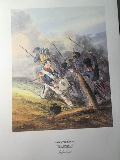 盛世勋华——号角文化勋章邮票专场拍卖第312期 - 大尺寸手绘图卡 巴登大公国步兵 大A4尺寸 翻印自1848年出版《德意志陆军》一书