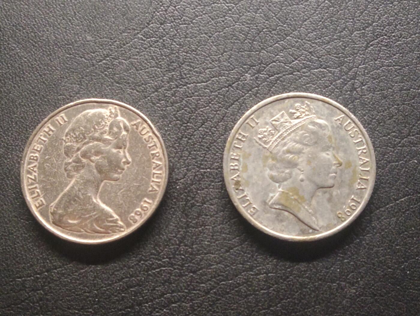 荟藏特别场次第十四期——“社长的硬币堆” 澳大利亚20分两种不同头像