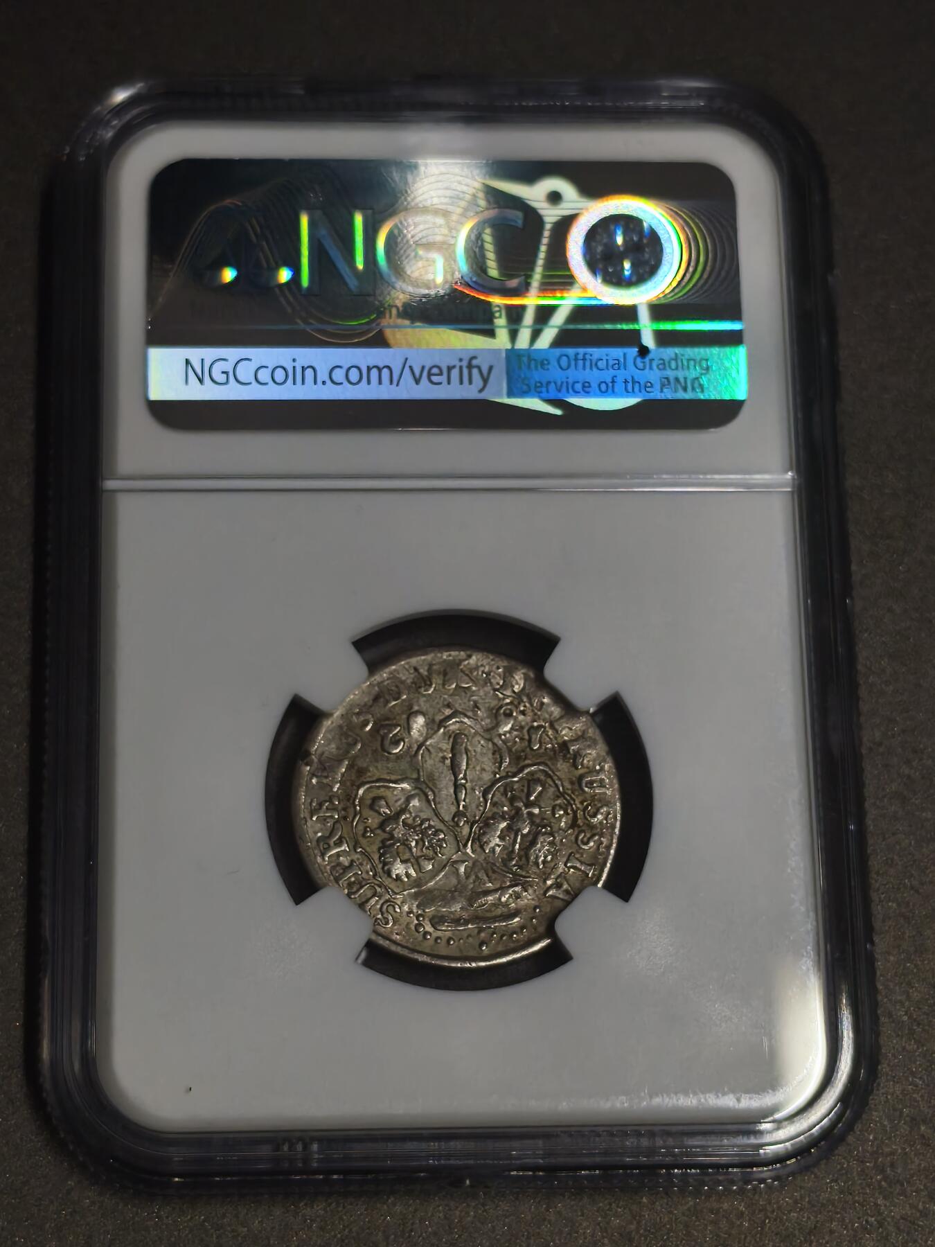 机制币银元拍场 臻品多多 NGC-UNC 勃兰登堡1682年6格罗申银币 “大选帝侯”腓特烈·威廉 普鲁士德国的前身，中世纪银币，清洗得到可博分