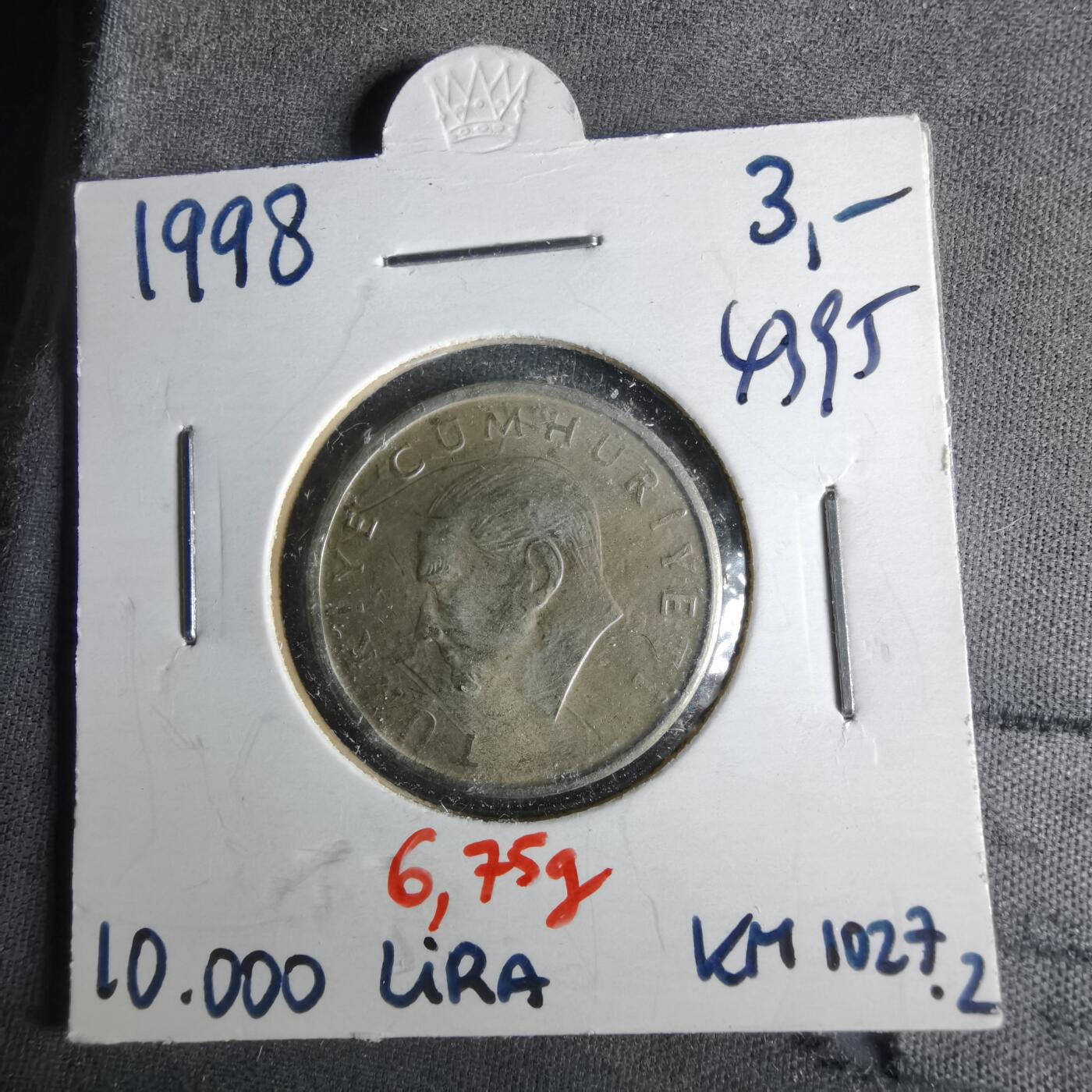 沼泽如烟--第1043场 土耳其1998年1万里拉