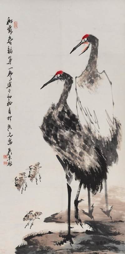 碧月说宝 近现代书画专场（八） - 吴东魁 仙鹤