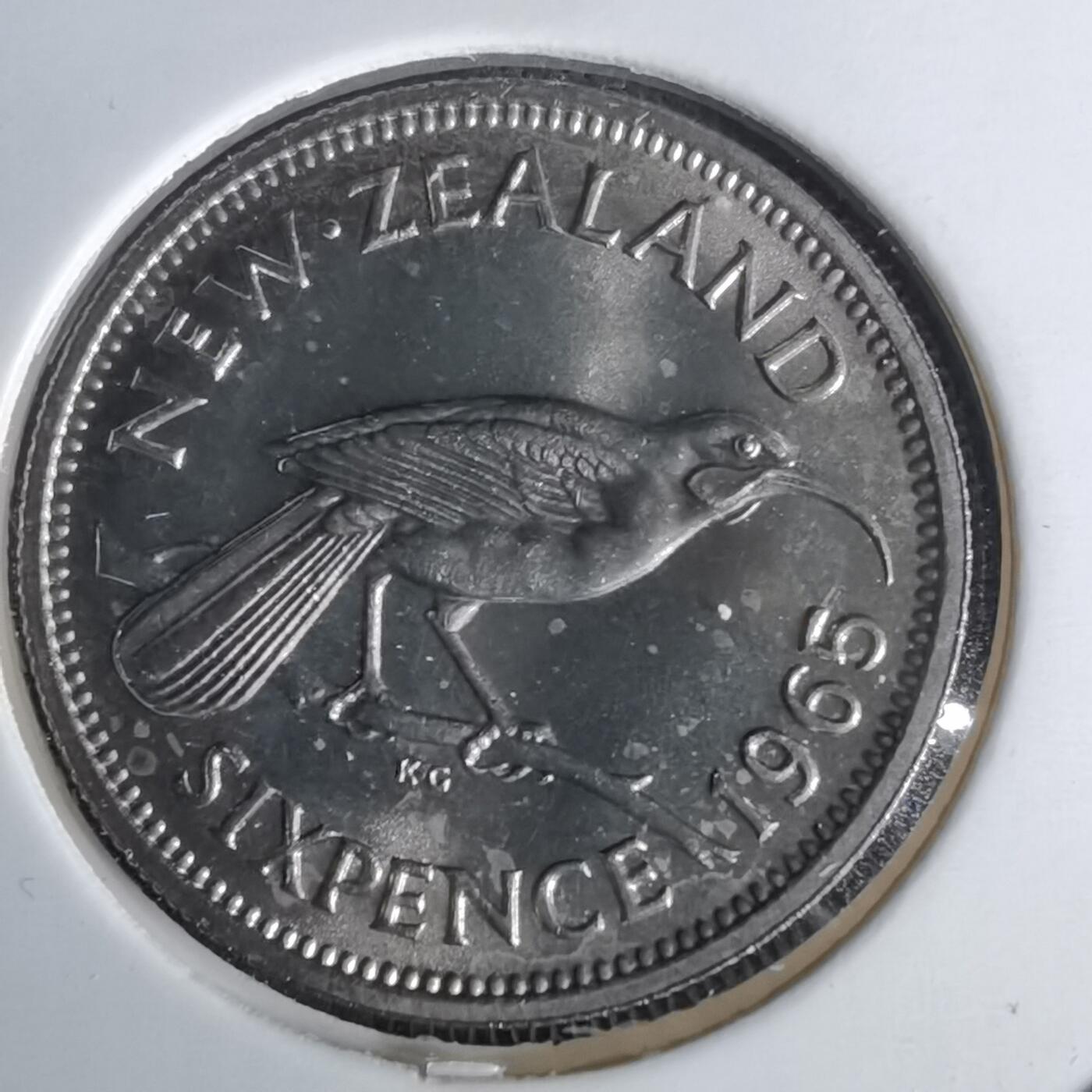 沼泽如烟--第1043场 新西兰1965年6便士