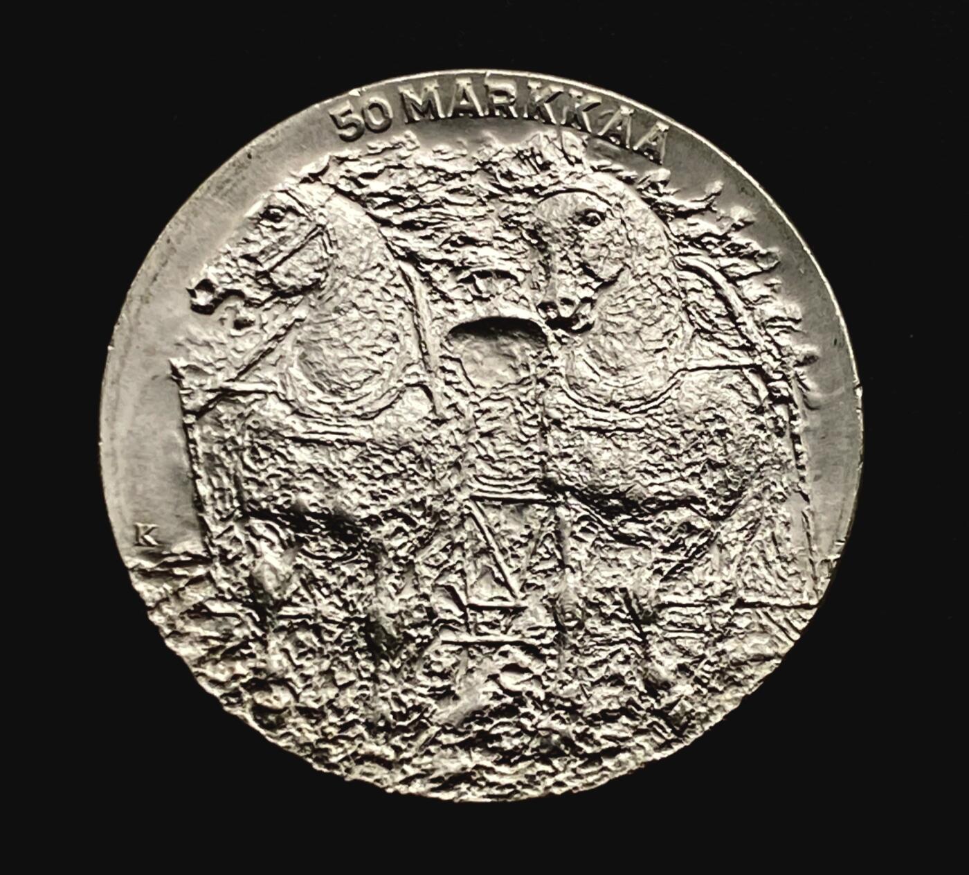 1981年芬兰第八任总统凯科宁80岁生日50马克银币