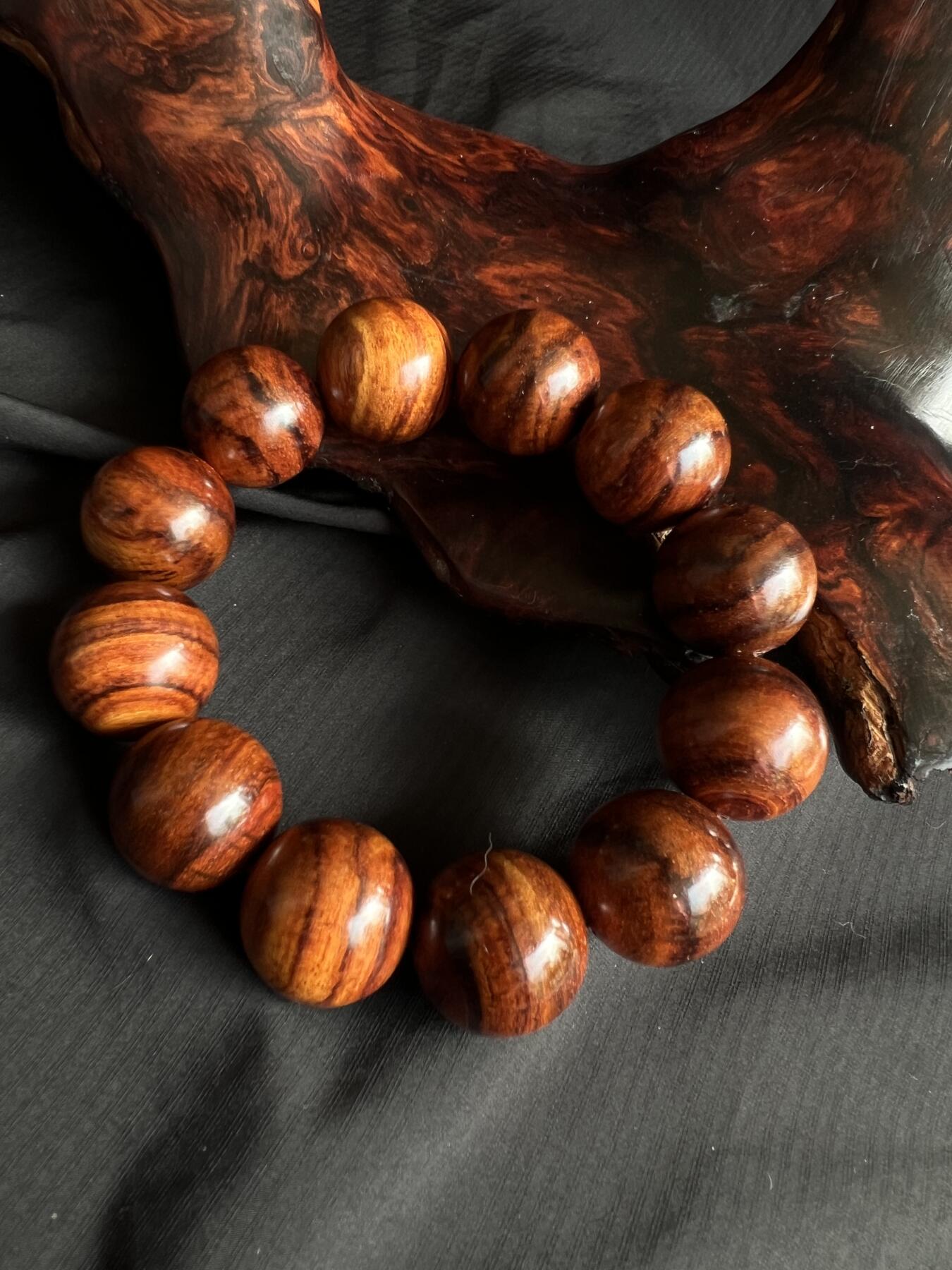 零元拍：虎皮纹海南黄花梨手串2.0