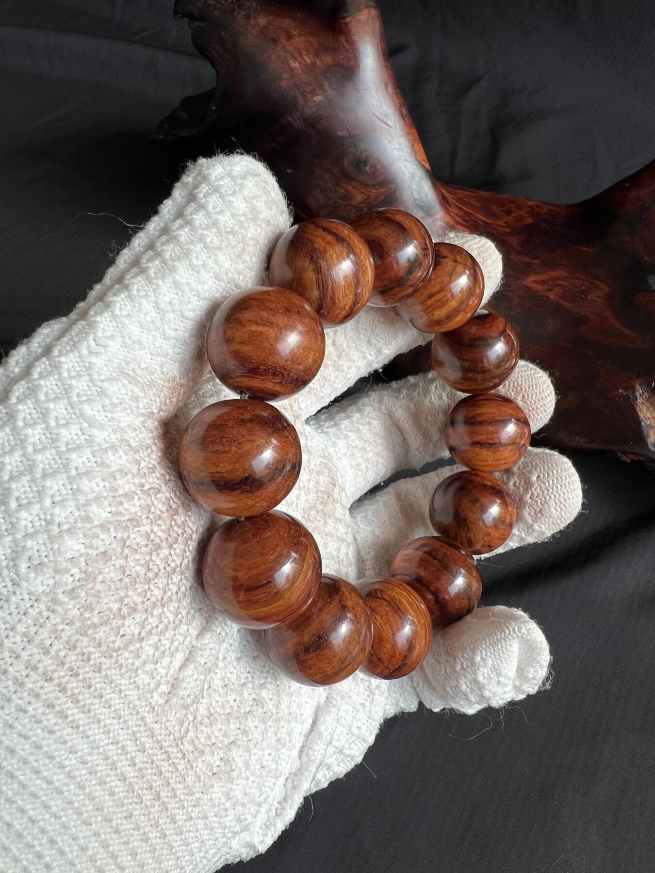 零元拍：虎皮纹海南黄花梨手串2.0