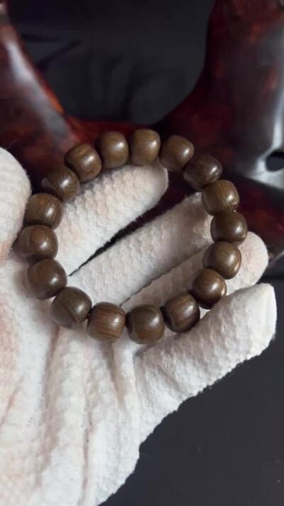 零元拍：金丝楠苹果珠手串，12/13MM 金丝满满，满荧光，满手留香