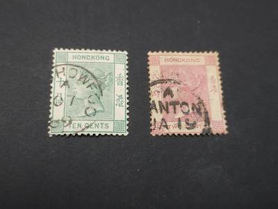 博彦收藏    4月8日 8点 邮票专场 - 香港维多利亚销 foochow 福州/canton 广州戳 上品