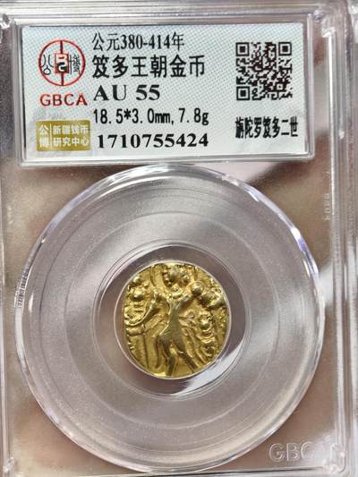 124期新疆红钱粟特钱币丝路钱币专场 - 笈多罗王朝金币