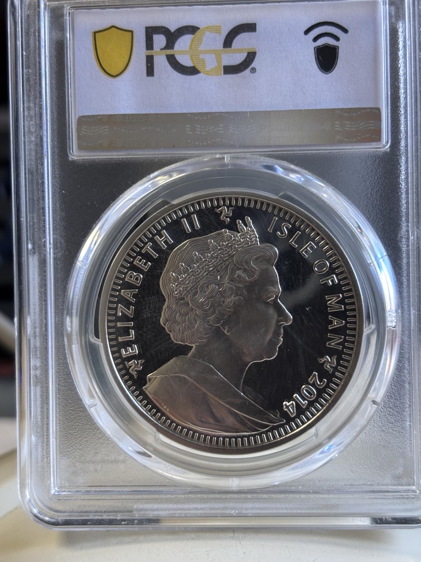 第196期拍卖 马恩岛2014年索契冬奥系列双人滑冰精制银币PCGS-MS68，925银，28.28克，