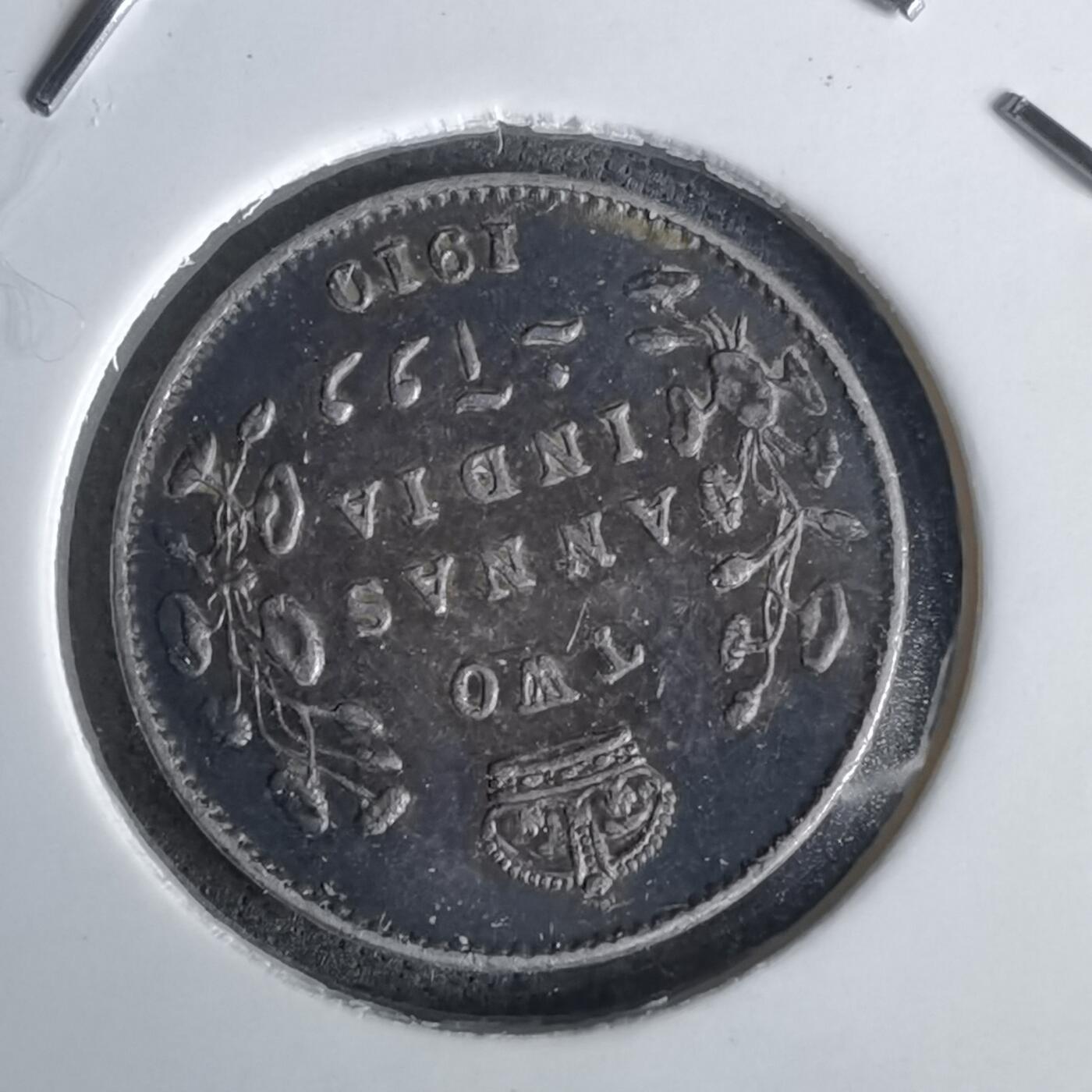 沼泽如烟--第1043场 英属印度1910年爱德华七世2安娜银币