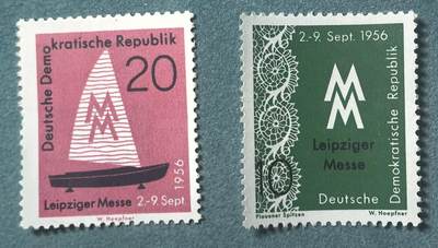 盛世勋华——号角文化勋章邮票专场拍卖第312期 - 东德邮政1956年发行 2全新票 莱比锡博览会