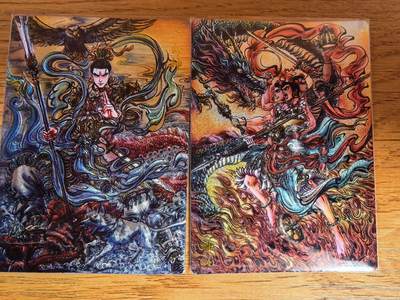 阳大大卡牌拍卖第108期（持续收拍品，周六晚上九点截拍，进群福利早知道） - 【裸卡】齐卡文化 闹海荟 梓墨 二郎神+哪吒 粗闪