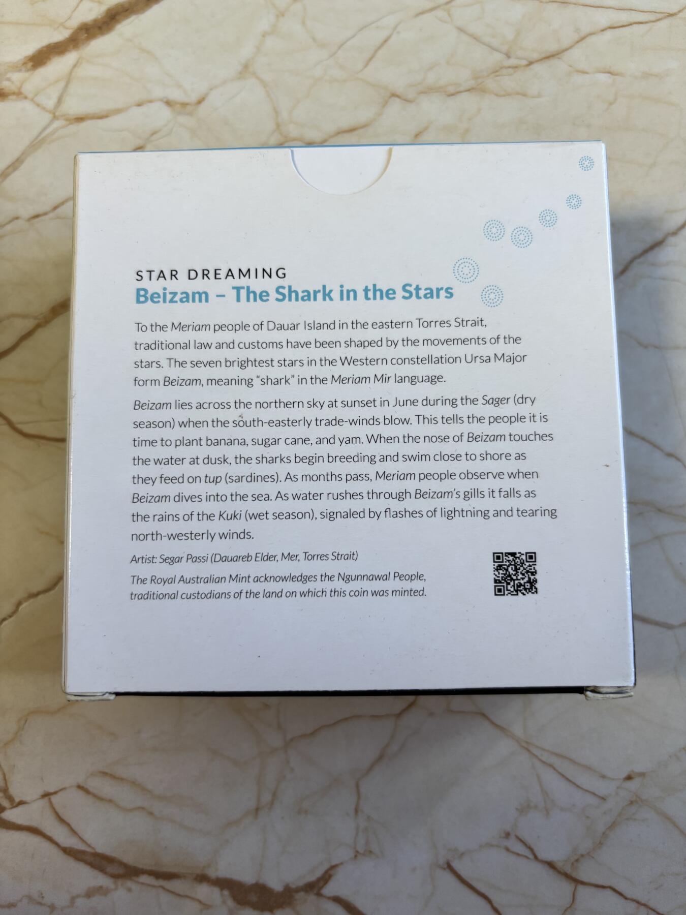 第195期拍卖 澳大利亚2021年梦幻星空鲨鱼座半盎司彩色银币，999银，发行量5000枚