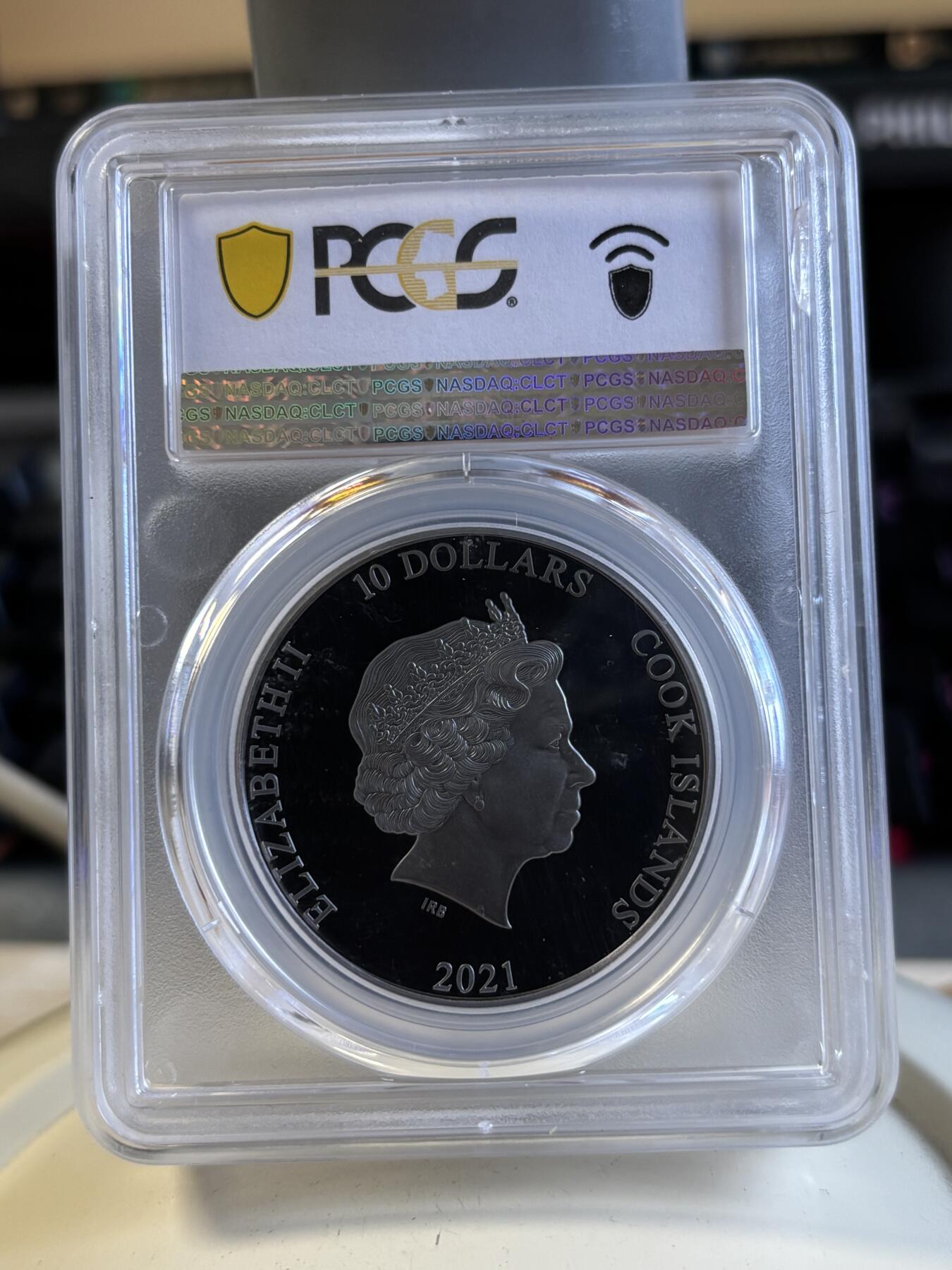 第196期拍卖 库克2021年老爷车2盎司精制纪念银币PCGS-PR70，999银，发行999枚