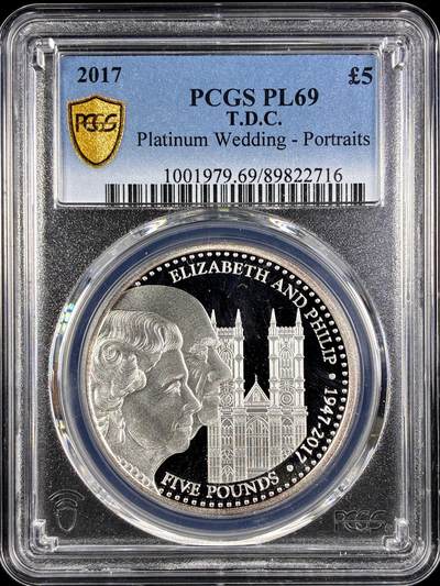 【雨安】【直播拍卖】【第0131期-评级币章】2026-04-04 周六 19:30 (金价1060, 银价18.08)  - [评级现代] Tristan da Cunha 特里斯坦-达库尼亚群岛 5镑 2017年 铂金婚 PCGS-PL69