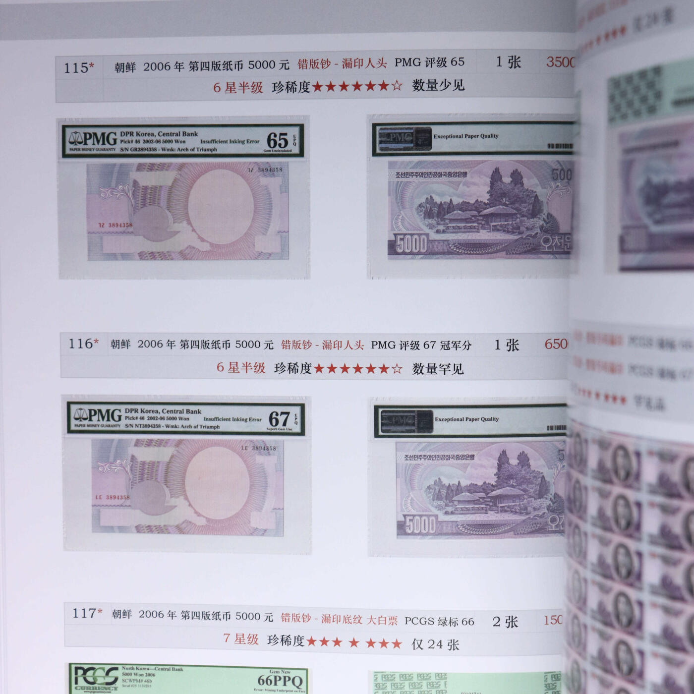 2023年《朝鲜民主主义人民共和国中央银行2023北京国际钱币博览会展销目录》启炫.…朝鲜纸币硬币部分价格参考