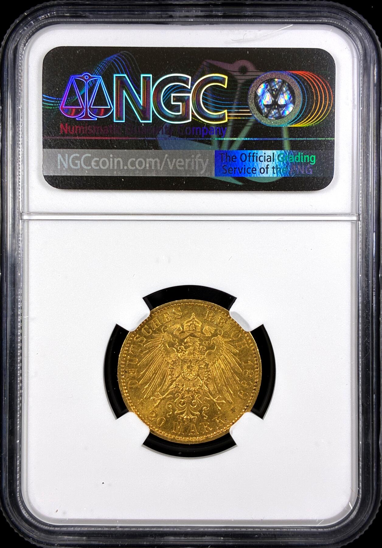 【雨安】【直播拍卖】【第0131期-评级币章】2026-04-04 周六 19:30 (金价1060, 银价18.08)  [评级金铂] Germany [金币] 德国 帝国 J.252 Prussia普鲁士 20马克 (1890-1913) 威廉二世 1899年  NGC-UNC 早期少年份