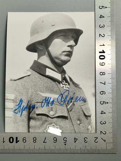 小驴勋章奖章收藏4月4日周六晚六点拍卖（珍爱和平，收藏战争，铭记历史，勿忘国耻，忠党爱国。有偿代拍，送拍规则在简介最后，参拍须阅读规则后再参拍，关系到运费包装发货时效真假辨别等关键信息，拍卖时不再发原图，看大图店主微信码在拍卖店铺介绍里） - 列宁格勒死扛个人单兵摧毁3辆坦克 Otto Priem战后亲笔签名