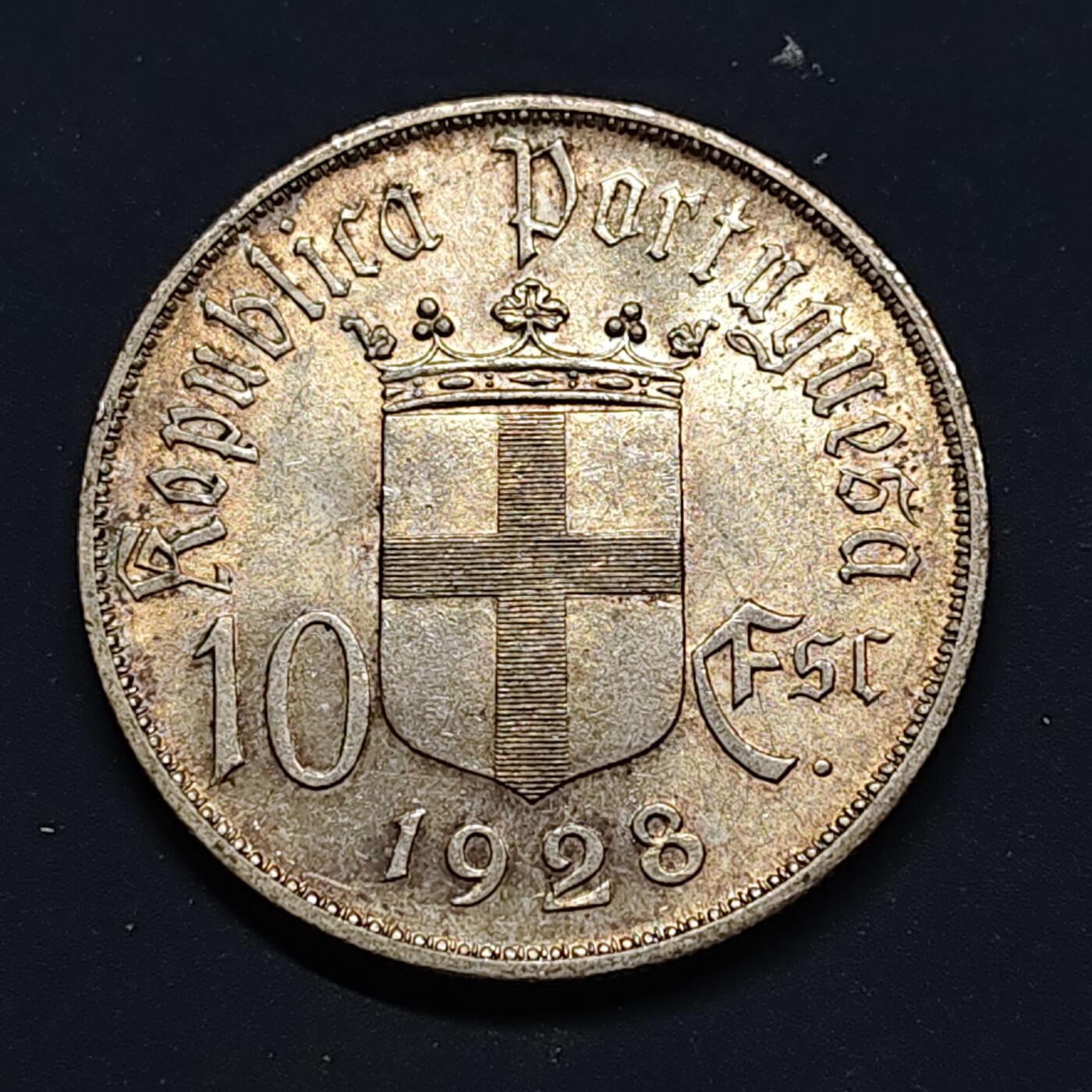 【全场包邮】纯粹捡漏拍519场 葡萄牙1928年10埃斯库多奥里基战役纪念银币【30毫米12.5克83.5%】