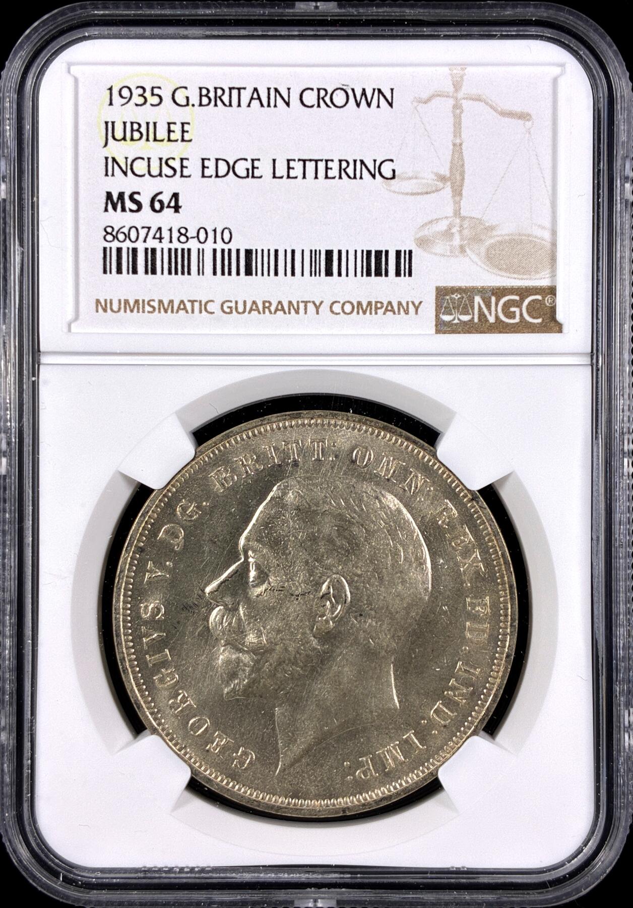 【雨安】【直播拍卖】【第0131期-评级币章】2026-04-04 周六 19:30 (金价1060, 银价18.08)  [评级欧洲] Great Britain 英国 1克朗 1935年 乔治五世  NGC-MS64