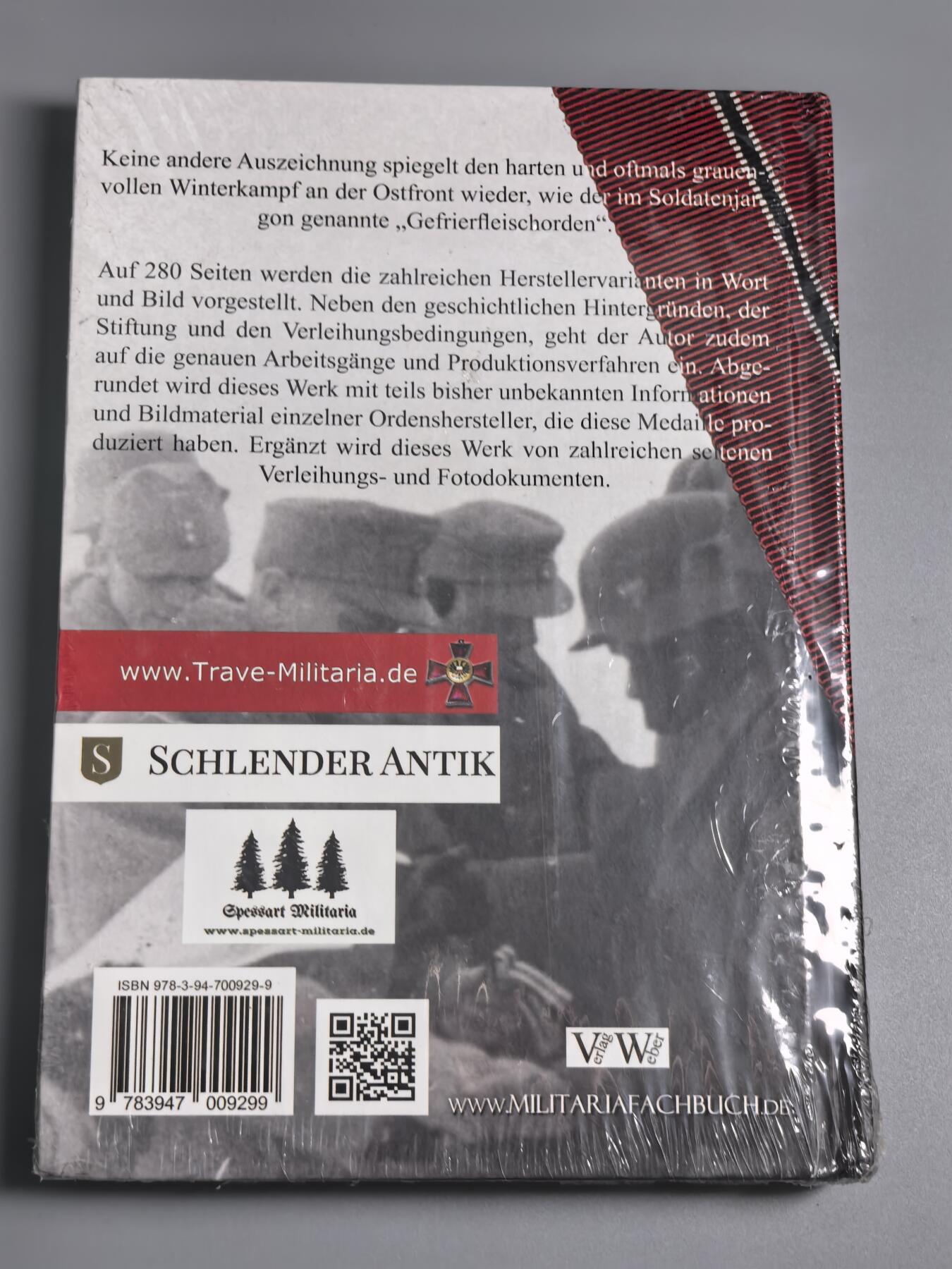 小驴勋章奖章收藏4月4日周六晚六点拍卖（珍爱和平，收藏战争，铭记历史，勿忘国耻，忠党爱国。有偿代拍，送拍规则在简介最后，参拍须阅读规则后再参拍，关系到运费包装发货时效真假辨别等关键信息，拍卖时不再发原图，看大图店主微信码在拍卖店铺介绍里） 《德国二战东线冬季作战奖章》2022年版，是目前冻肉奖章最专业书籍，未拆封