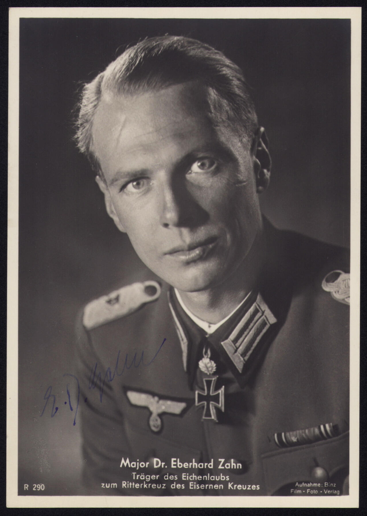 小驴勋章奖章收藏4月4日周六晚六点拍卖（珍爱和平，收藏战争，铭记历史，勿忘国耻，忠党爱国。有偿代拍，送拍规则在简介最后，参拍须阅读规则后再参拍，关系到运费包装发货时效真假辨别等关键信息，拍卖时不再发原图，看大图店主微信码在拍卖店铺介绍里） 橡叶饰百岁博士Dr. Eberhard Zahn电影照片出版社战时明信片战后正反双亲签