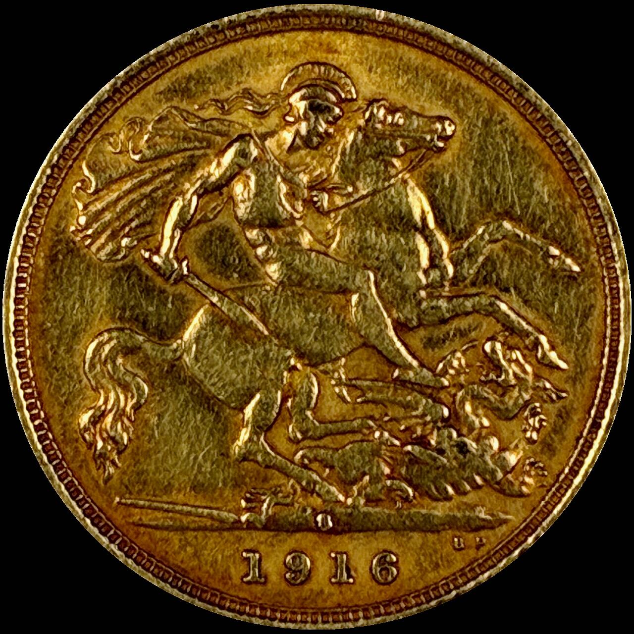 【雨安】【直播拍卖】【第0131期-评级币章】2026-04-04 周六 19:30 (金价1060, 银价18.08)  [裸币金币] [金币] 英国 1/2镑 1916年 乔治五世 [3.99克, 0.917金] 实际重量有轻微损耗