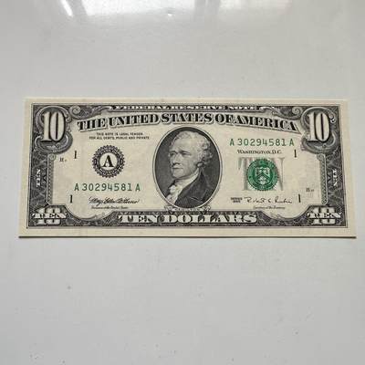 🌹外币初藏🌹🐯2026年第37场   每周二四六晚8️⃣点 接代拍 - 美国 1995年 10美元 汉密尔顿