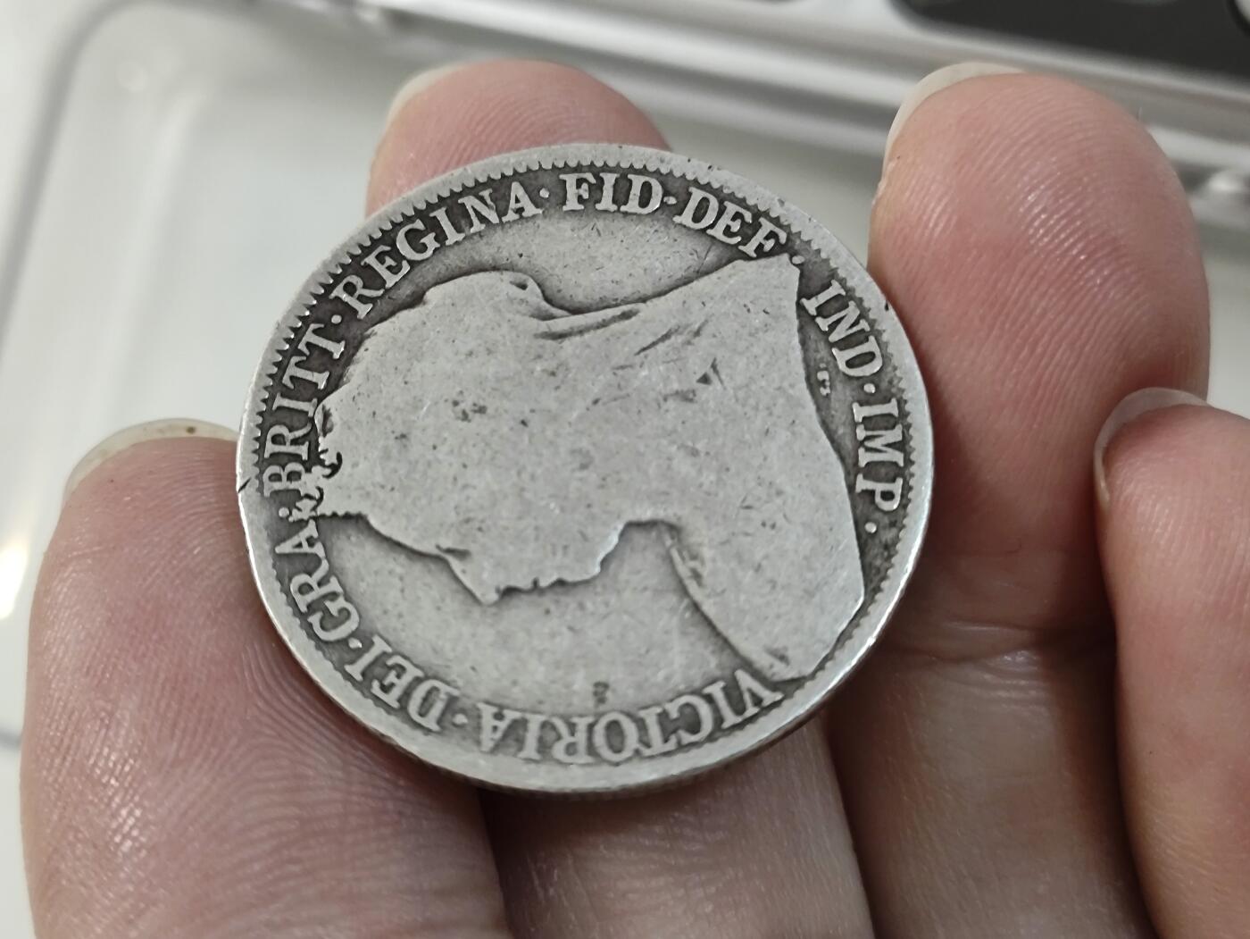 1894年英国维多利亚女王披纱2先令/1弗洛林银币