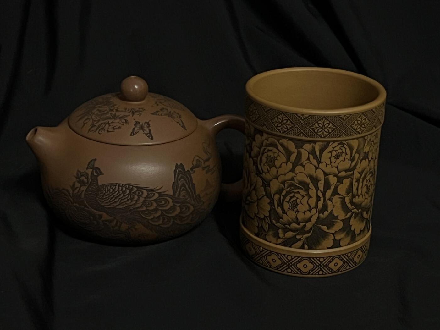 零元拍：原矿紫砂梨皮朱泥西施+主人杯（250CC左右）