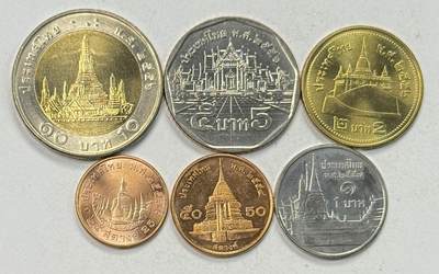 S&S Numismatic世界钱币-拍卖 第125期  - 泰国200+年 拉玛九世王头像 6枚套币 含1枚双色高值币